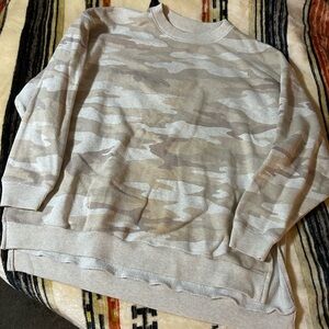 American Eagle Outfitters Neutral Beige Camo Pullover